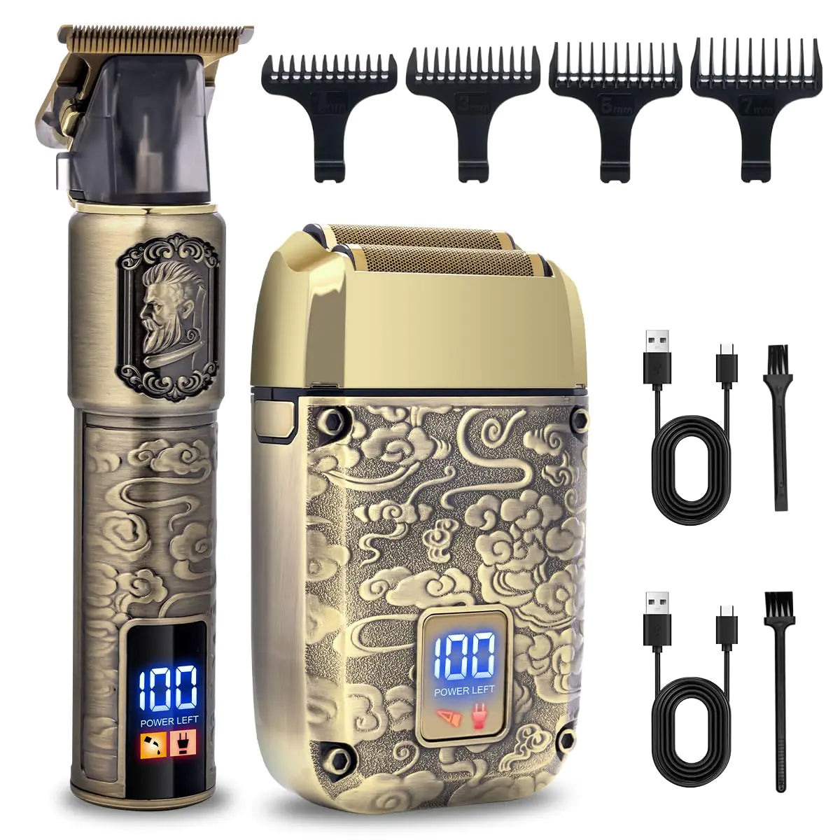 Hatteker Electric Razor for Men Foil Shavers Hair Beard Trimmer for Men Hair Clippers and Trimmer Kit Professional Electric Foil Razors Cordless Head Shavers for Bald Men Gifts for Men